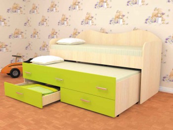 Кровать детская Нимфа двухместная 2.0 Венге/Дуб молочный в Алейске - alejsk.mebel54.com | фото