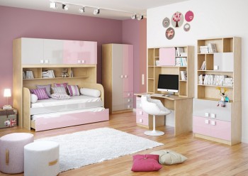Детская комната Грэйси (Розовый/Серый/корпус Клен) в Алейске - alejsk.mebel54.com | фото