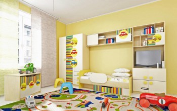 Детская комната Клаксон (Бежевый/корпус Клен) в Алейске - alejsk.mebel54.com | фото