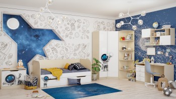 Детская комната Санни (Белый/корпус Клен) в Алейске - alejsk.mebel54.com | фото