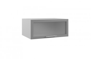 Гарда ГПГС 800 шкаф верхний горизонтальный глубокий со стеклом (Белый патина/корпус Серый) в Алейске - alejsk.mebel54.com | фото