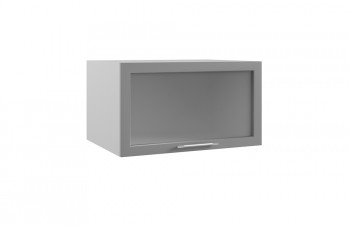 Гарда ГВПГС 800 шкаф верхний горизонтальный глубокий со стеклом высокий (Белый Эмалит/корпус Серый) в Алейске - alejsk.mebel54.com | фото