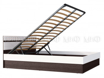 Ким кровать с подъемным механизмом 1,4 (Венге/белый глянец) в Алейске - alejsk.mebel54.com | фото