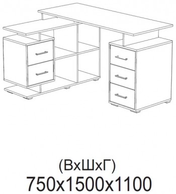 Компьютерный стол угловой СКМУ-3 белый в Алейске - alejsk.mebel54.com | фото