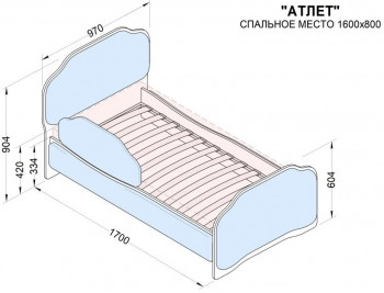 Кровать 160 Атлет 96 Серый (мягкий бортик) в Алейске - alejsk.mebel54.com | фото