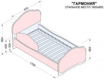 Кровать 160 Гармония 08 Шоколад (мягкий бортик) в Алейске - alejsk.mebel54.com | фото