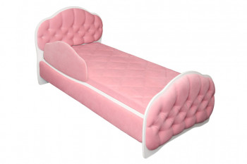 Кровать 160 Гармония 36 Светло-розовый (мягкий бортик) в Алейске - alejsk.mebel54.com | фото