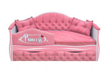 Кровать 160 серии Иллюзия 2 ящика 36 Розовый (мягкий бортик/подушки) в Алейске - alejsk.mebel54.com | фото
