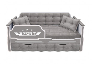 Кровать 170 серии Спорт 1 ящик 45 Серый (подушки) в Алейске - alejsk.mebel54.com | фото