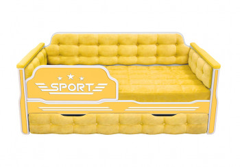Кровать 170 серии Спорт 1 ящик 74 Жёлтый (мягкие боковые накладки) в Алейске - alejsk.mebel54.com | фото