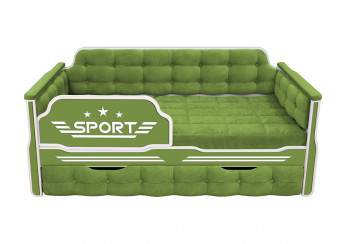 Кровать 170 серии Спорт 1 ящик 76 Зелёный (мягкие боковые накладки) в Алейске - alejsk.mebel54.com | фото