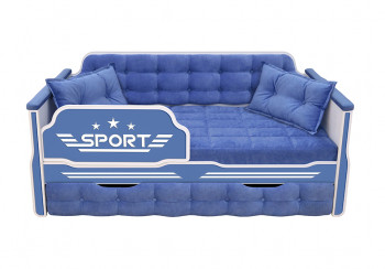 Кровать 170 серии Спорт 1 ящик 85 Синий (подушки) в Алейске - alejsk.mebel54.com | фото