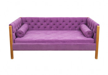Кровать 180 серии Леди  32 Фиолетовый (подушка валик) в Алейске - alejsk.mebel54.com | фото