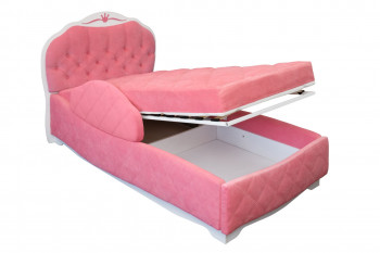 Кровать 190 Гармония Lux 36 Розовый (мягкий бортик) в Алейске - alejsk.mebel54.com | фото