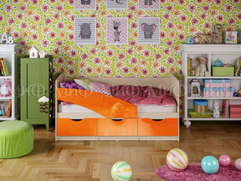 Кровать Бабочки 1,6м (Оранжевый металлик) в Алейске - alejsk.mebel54.com | фото