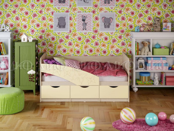 Кровать Бабочки 1,6м (Ваниль матовый) в Алейске - alejsk.mebel54.com | фото