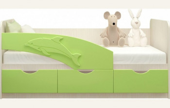 Кровать детская 1,8м Дельфин (Салатовый металлик) в Алейске - alejsk.mebel54.com | фото