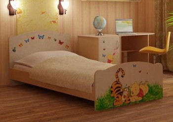 Кровать детская 9/Л (Винни-пух) в Алейске - alejsk.mebel54.com | фото