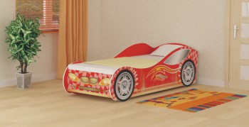 Кровать одноместная Авто-3-2(без матраса) с рисунком Авто Желтый в Алейске - alejsk.mebel54.com | фото