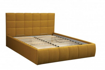 Кровать "Диана" ш. 1400 (Н=1010мм) (жаккард горчица) в Алейске - alejsk.mebel54.com | фото