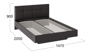 Кровать «Элис» c мягкой обивкой тип 1 Экокожа/Темно-коричневый/1400 в Алейске - alejsk.mebel54.com | фото