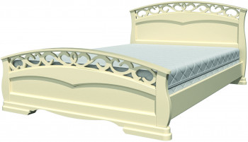 Кровать Грация-1 из массива сосны 1400*2000 Слоновая кость в Алейске - alejsk.mebel54.com | фото