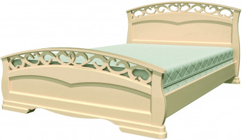 Кровать Грация-1 из массива сосны 1600*2000 Слоновая кость в Алейске - alejsk.mebel54.com | фото