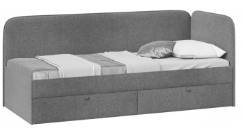 Кровать «Молли» с мягкой обивкой (900) тип 1 (Микровелюр Scandi Graphite 22) в Алейске - alejsk.mebel54.com | фото