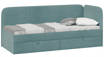 Кровать «Молли» с мягкой обивкой (900) тип 1 (Микровелюр Scandi Indigo 11) в Алейске - alejsk.mebel54.com | фото