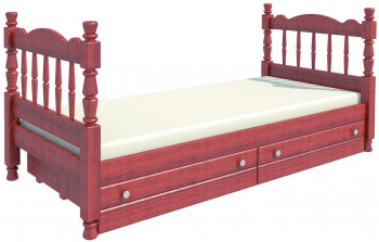 Кровать одинарная Аленка из массива сосны 800*1890 Орех в Алейске - alejsk.mebel54.com | фото