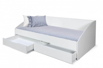 Кровать одинарная "Фея - 3" (симметричная) New/(белый / белый / ДВПО: белый) в Алейске - alejsk.mebel54.com | фото