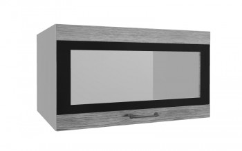 Лофт ВПГСФ 800 шкаф верхний горизонтальный со стеклом высокий с фотопечатью (Дуб майский/корпус Серый) в Алейске - alejsk.mebel54.com | фото