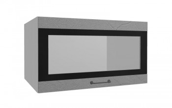 Лофт ВПГСФ 800 шкаф верхний горизонтальный со стеклом высокий с фотопечатью (Штукатурка серая/корпус Серый) в Алейске - alejsk.mebel54.com | фото