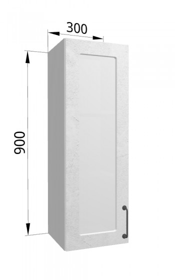 Лофт ВПС 300 шкаф верхний со стеклом высокий (Штукатурка белая/корпус Серый) в Алейске - alejsk.mebel54.com | фото
