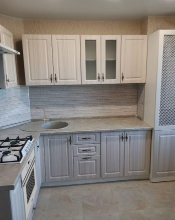 Модульная кухня Империя 1,8 м (Белый Эмалит/Серый) в Алейске - alejsk.mebel54.com | фото