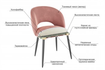 Набор стульев Моли 2 шт (бежевый велюр/черный) в Алейске - alejsk.mebel54.com | фото