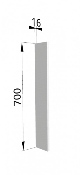 Панель торцевая (для шкафа верхнего торцевого высотой 700 мм) ПТ 400 Мелисса (Белый скин) в Алейске - alejsk.mebel54.com | фото