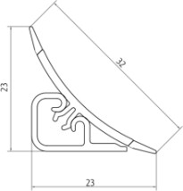 Плинтус LB-23, L=3000мм, черный матовый в Алейске - alejsk.mebel54.com | фото
