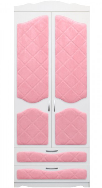 Шкаф 2-х створчатый с ящиками серии Иллюзия 36 Светло-розовый в Алейске - alejsk.mebel54.com | фото