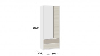 Шкаф для одежды комбинированный «Сканди» Дуб Гарден/Белый/Глиняный серый в Алейске - alejsk.mebel54.com | фото