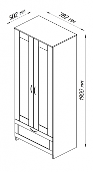 Шкаф двухдверный Сириус с 1 ящиком белый в Алейске - alejsk.mebel54.com | фото