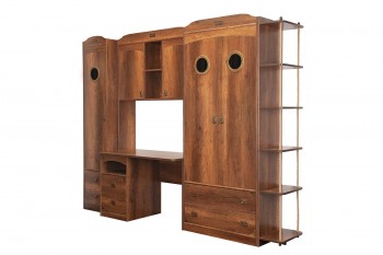 Шкаф комбинированный для одежды с иллюминатором «Навигатор» (Дуб Каньон) в Алейске - alejsk.mebel54.com | фото