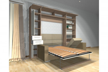 Шкаф-кровать с диваном Каролина в Алейске - alejsk.mebel54.com | фото