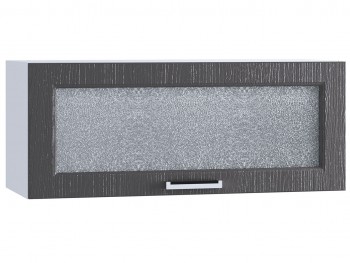 Шкаф верхний горизонтальный со стеклом 800, ШВГС 800 (Клен серый/корпус белый) в Алейске - alejsk.mebel54.com | фото
